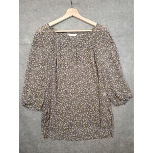 Lauren Conrad Women's Size Large Floral Sheer Boho Top